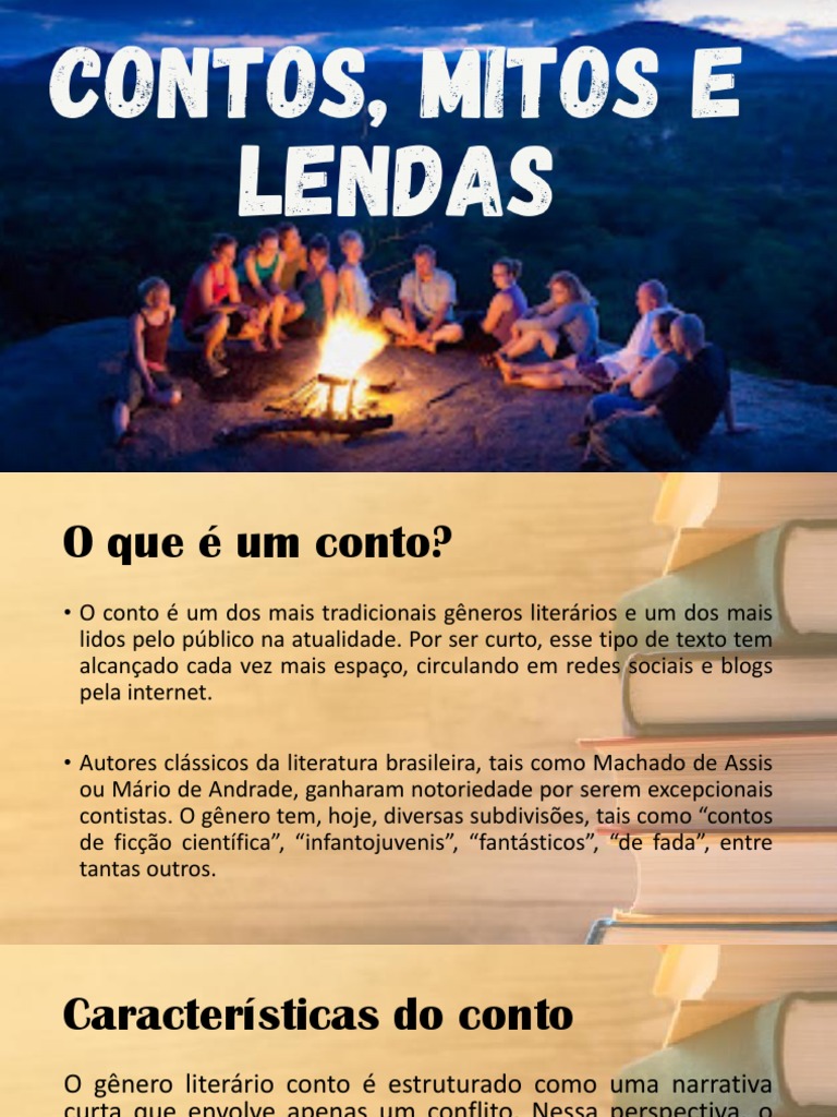 Slide Contos, Mitos e Lendas | PDF | Contos | Mitologia grega