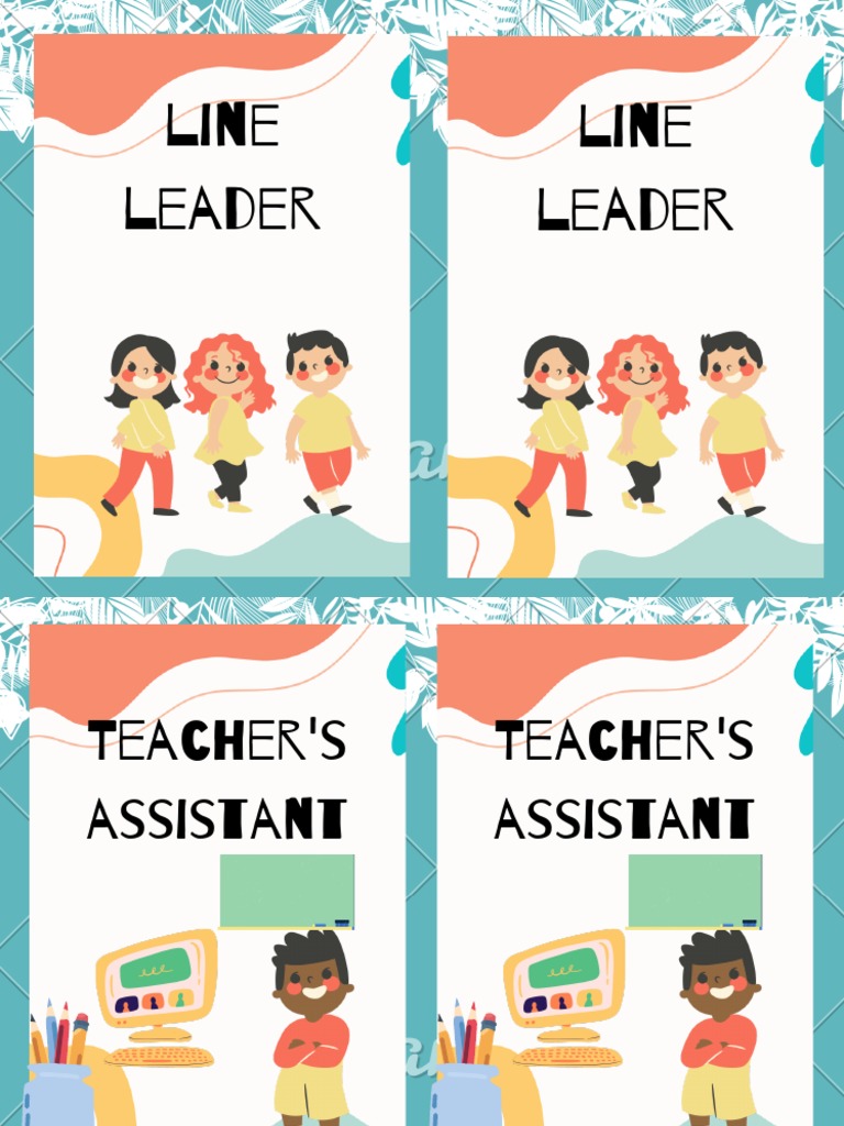 Yellow Illustrative Classroom Jobs (Poster (Landscape) PDF