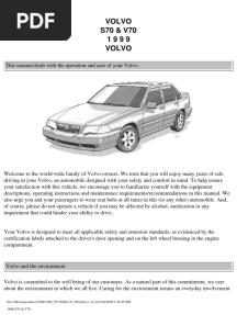 Volvo s70 v70 Owners Manual 1999