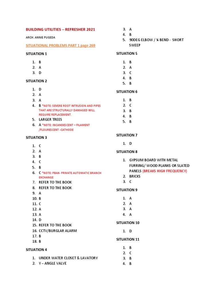 Building Utilities Prerecorded Answer Keys 1 Pdf Elevator Sound