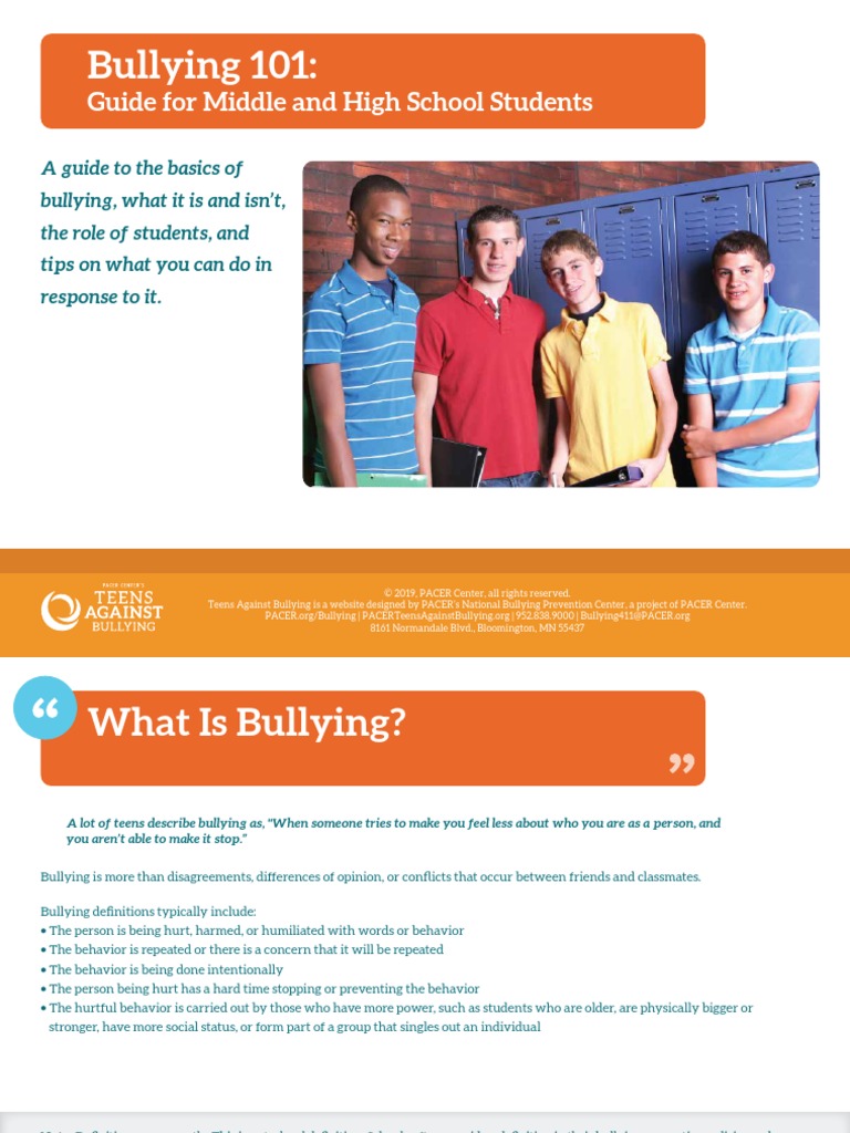 Bullying 101 Tab 2021 | PDF | Bullying | Cyberbullying