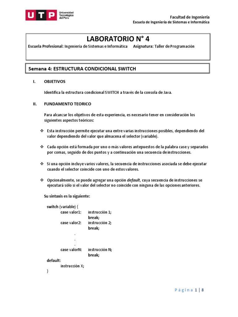 S02 S2 Guia De Laboratorio Pdf Interés Java Lenguaje De