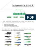 Tipos de pulidos en conectores de fibra óptica: PC, UPC y APC