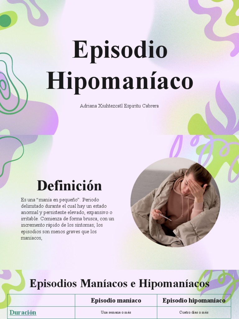 Definición de Episodio Hipomaníaco | PDF | Manía | Sicología