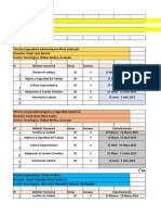 Calendarización Carreras Tecnicas 2023