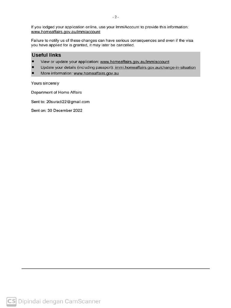 IMMI Acknowledgement of Application Received (6) - 2 | PDF