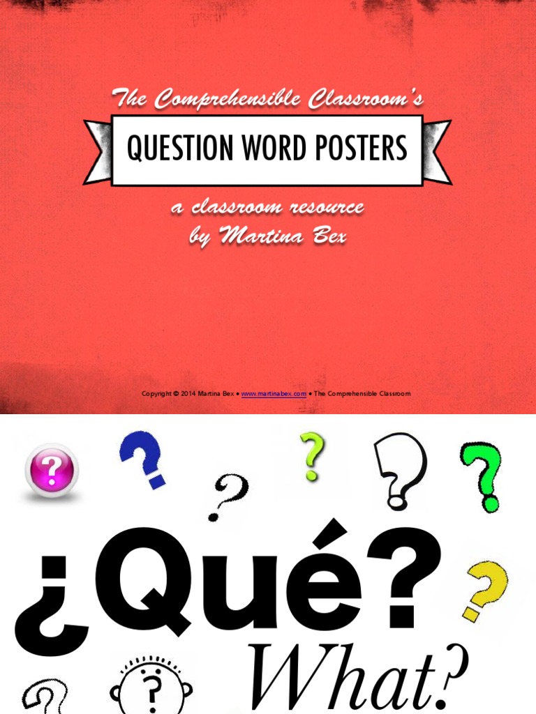 The Comprehensible Classroom's Question Word Posters PDF