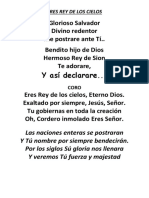 Eres Rey de Los Cielos - Letra