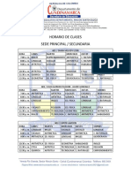 Horario de Clases Secundaria y Media Sede Principal 2022