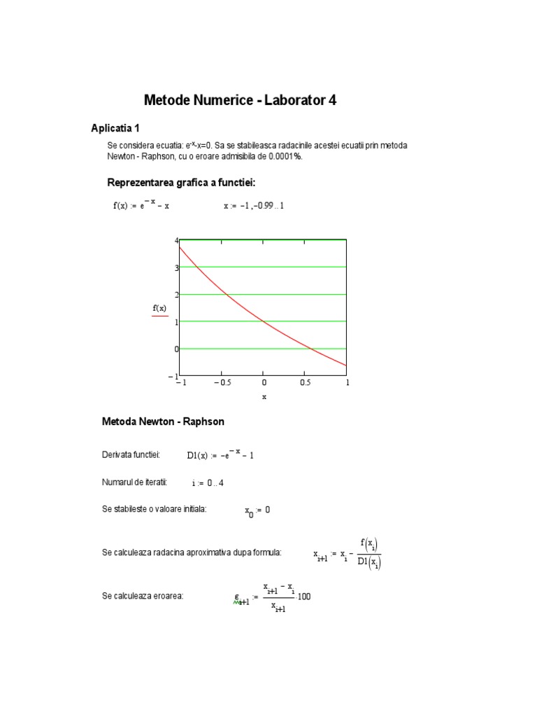 Laborator 4 Metoda Newton-Raphson Metoda Secantei | PDF