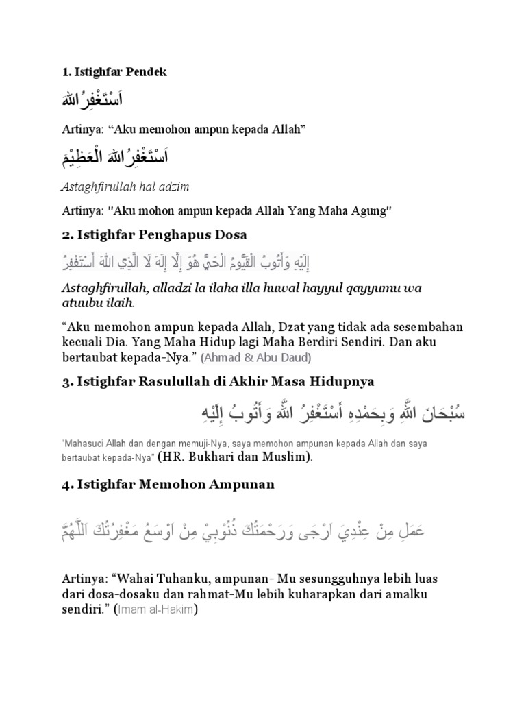 14 Bacaan Istighfar Pdf