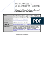 Events and The Ontology of Individuals: Verbs As A Source of Individuating Mass and Count Nouns