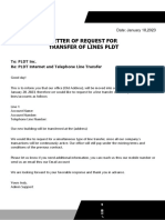 Request Letter For PLDT Line Transfer