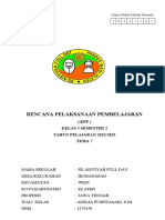 Rencana Pelaksanaan Pembelajaran: (RPP) Kelas 5 Semester 2 TAHUN PELAJARAN 2022/2023 Tema 7