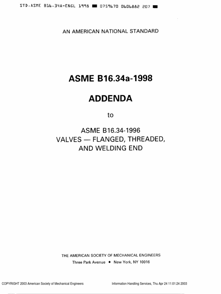 Asme B16.34 | PDF | Non Profit Organizations | Mechanical Engineering