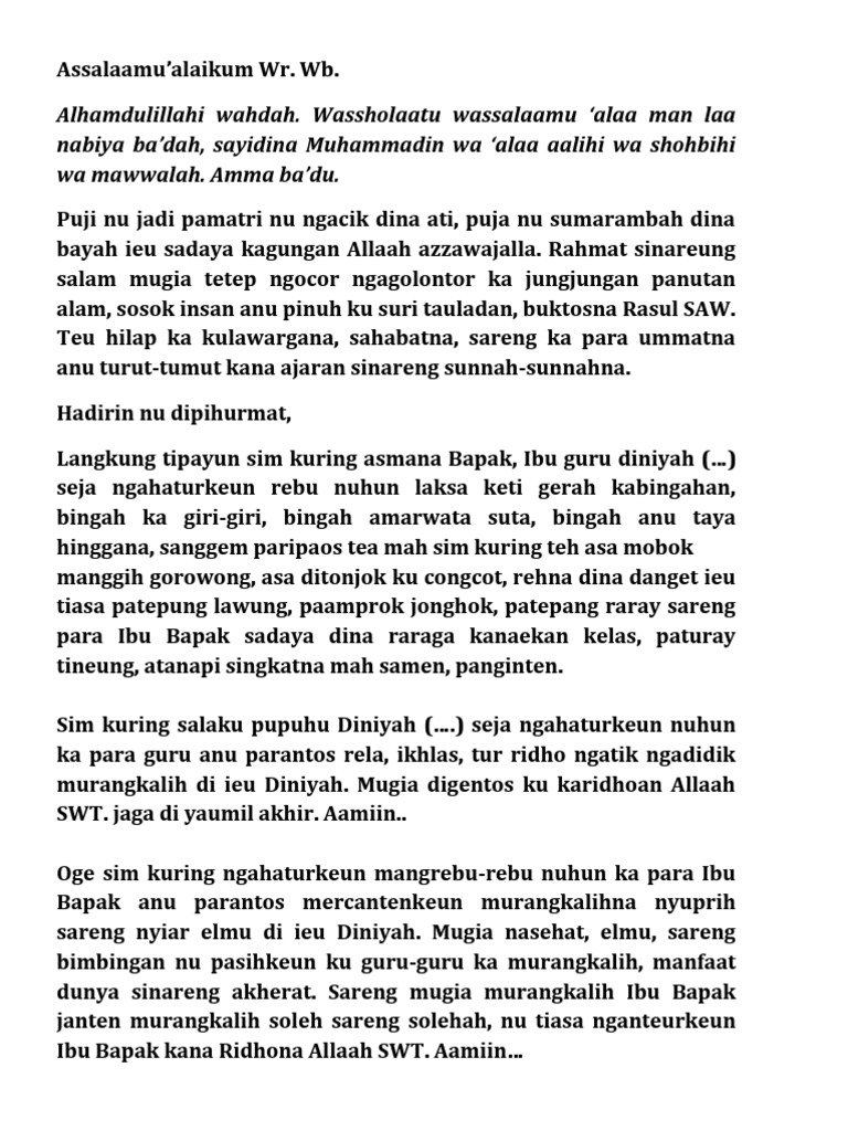 Contoh Sambutan | PDF