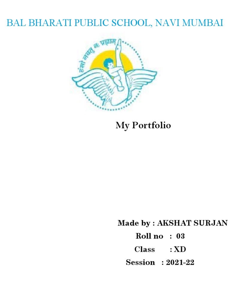 PORTFOLIO HINDI 202122 (BAL BHARATI PUBLIC SCHOOL) PDF