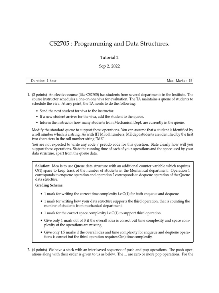 Tut 2 Sol PDF Queue Abstract Data Type Information Technology 