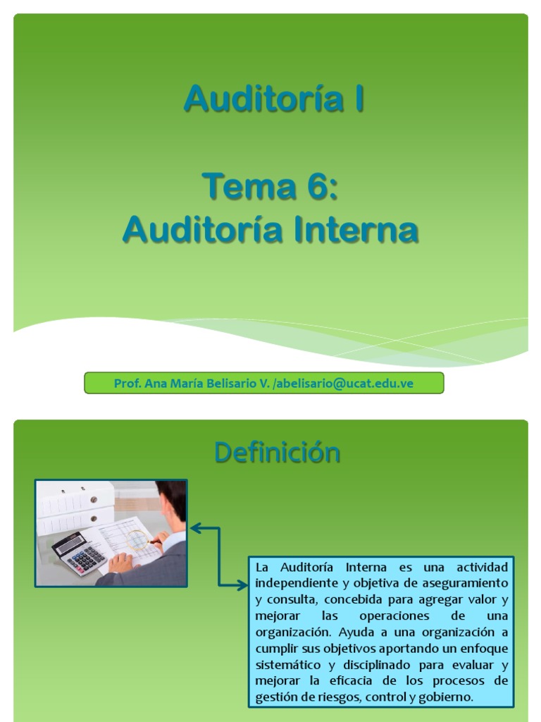 Tema 6 Auditora Interna | PDF | Auditoría | Contralor