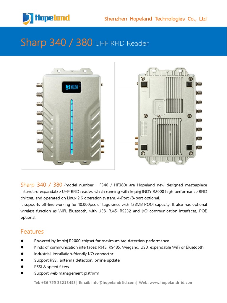 Sharp 340 380 New Standard Reader - Datasheet | PDF | Usb | Radio ...