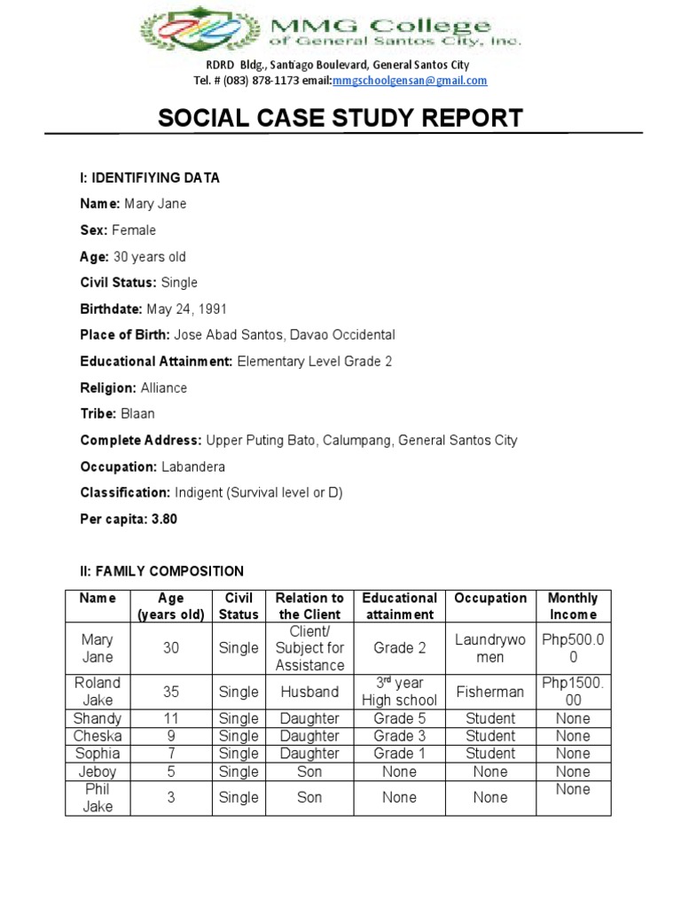Social Work Case Summary: Mary Jane | PDF | Social Work