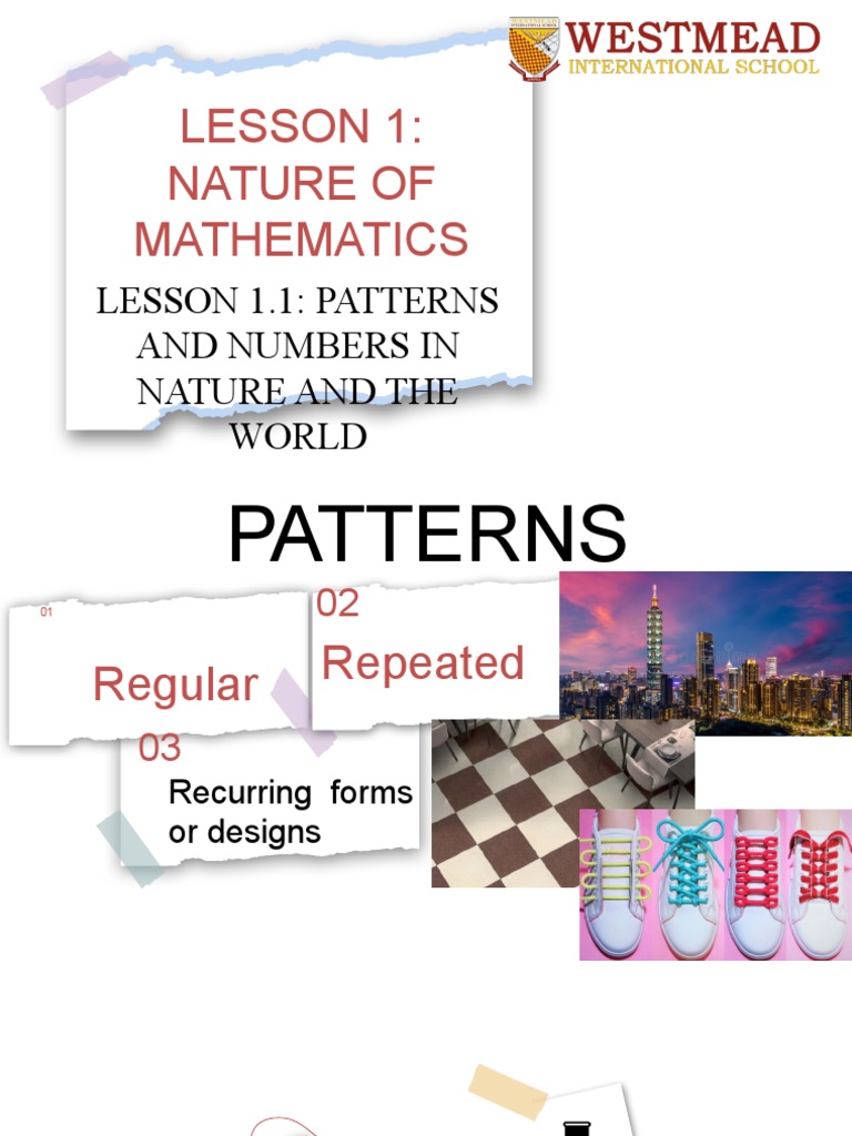 Lesson 1.1 Patterns and Numbers in Nature and The World PDF Symmetry Exponential Function