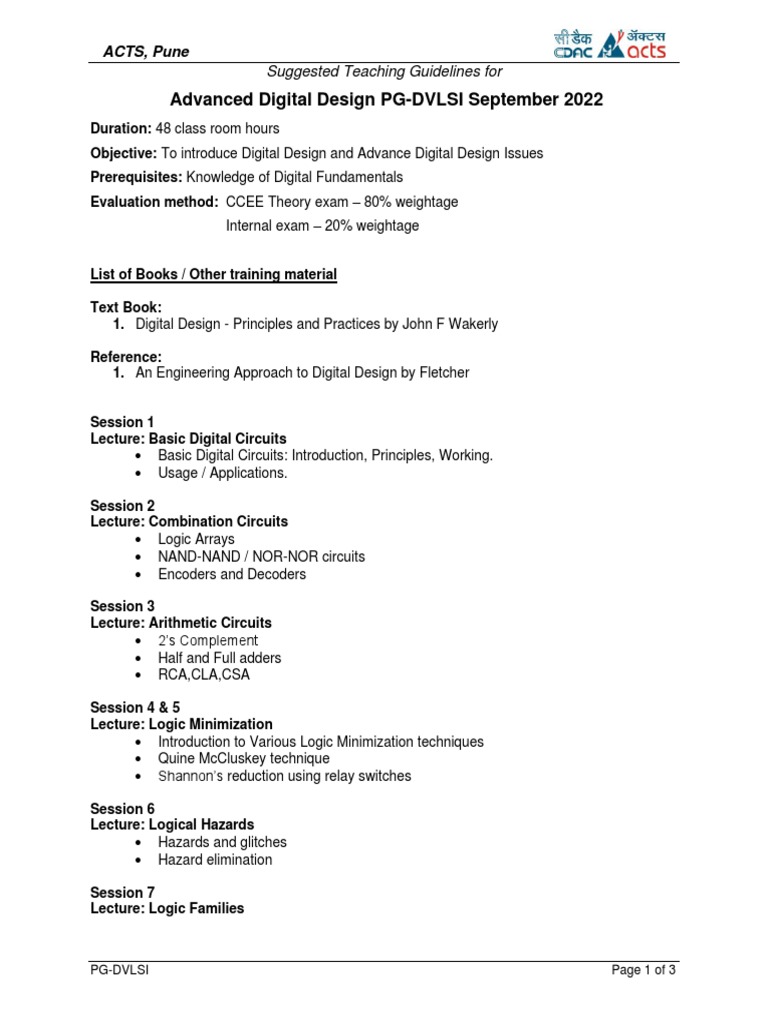 Advanced digital design pdf