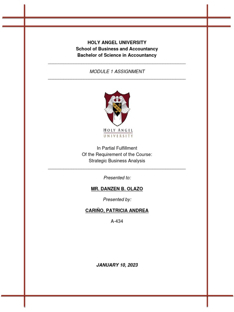 6546 - Carino, Patricia Andrea - Module 1 Assignment | PDF | Strategic ...