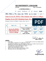 TimeTable - Partially Change in Exam of B.A.LL.B. (5YDC) IXth Semeter (For SOS & College - Regular - Ex & ATKT Students) Exam Dec. 20222902