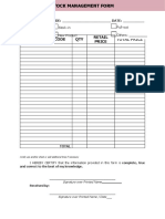 Stock Management Form