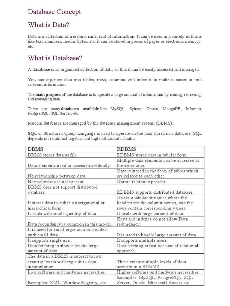 Database Concept | Download grátis PDF | Relational Database | Databases