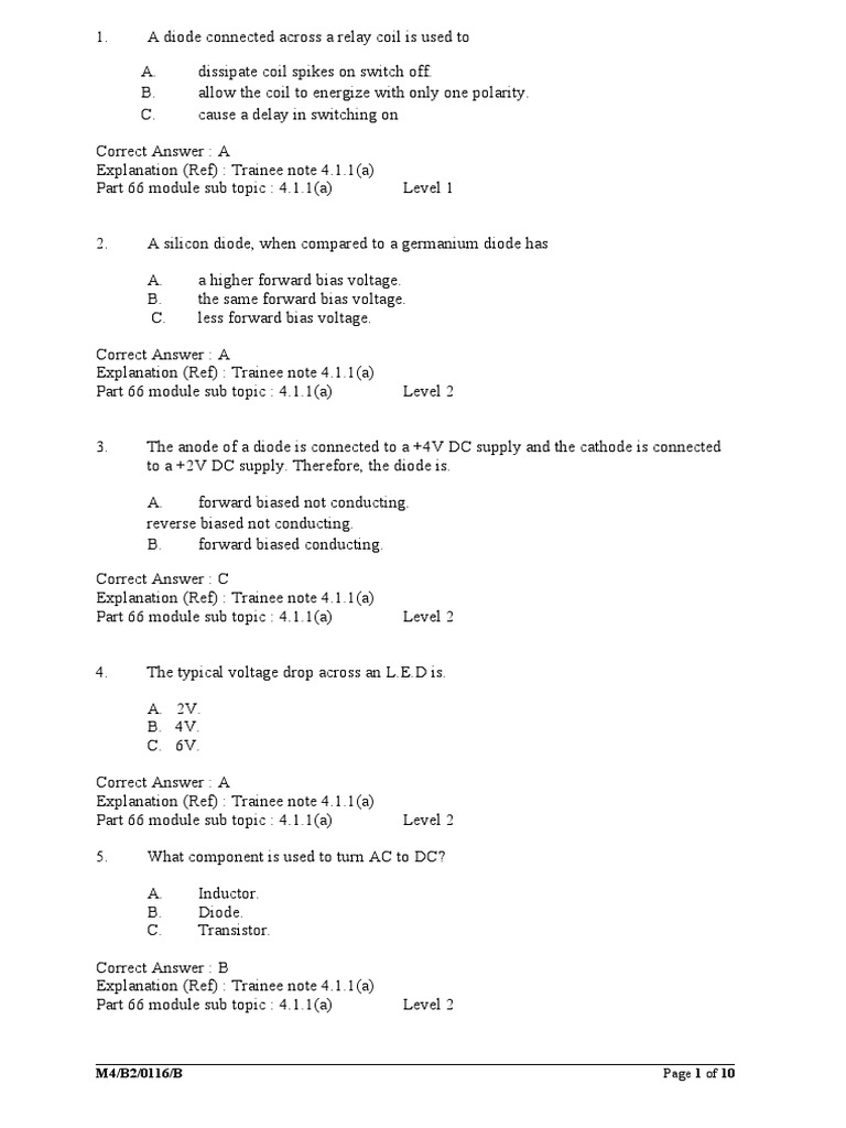 M4-B2-0116-Set B Updated | PDF | Diode | Bipolar Junction Transistor