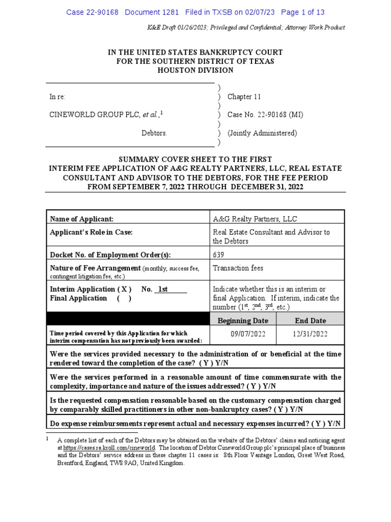 K&E Draft 01/26/2023 Privileged and Confidential Attorney Work Product