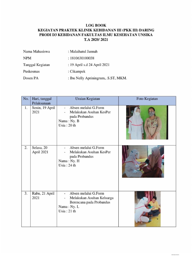Mala LOG BOOK PKK III MGG 6 | PDF