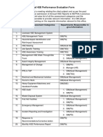 Annual HSE Performance Evaluation Form