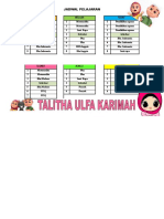 Jadwal Pelajaran Sekolah Mingguan