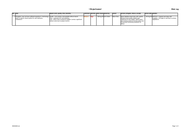 Risk Log | PDF