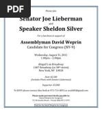 Joe Lieberman Invitation