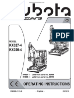 Kubota KX027 Operating Instructions Manual