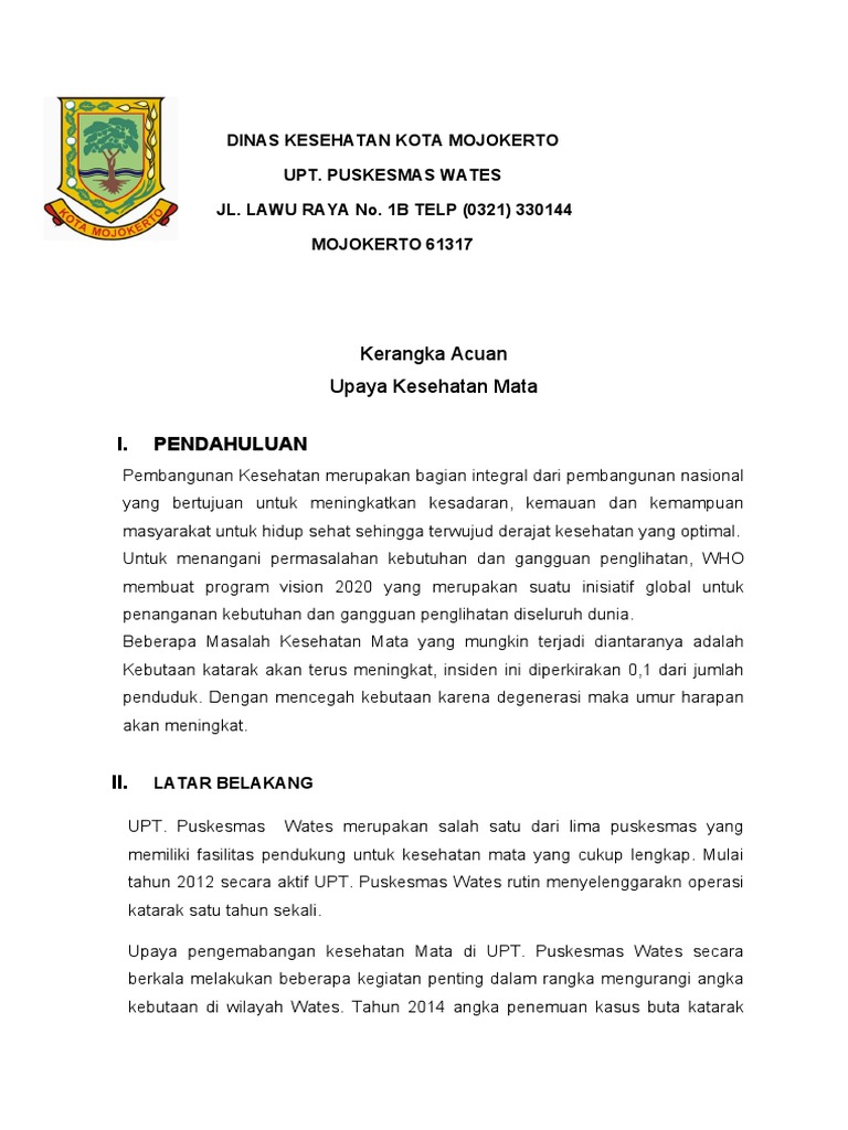 Upaya Kesehatan Mata di Puskesmas Wates | PDF