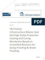 TB-Primary Infrastructure-Master Seal 610 High Solids Protective Coating and Curing Membrane Based On Emulsified Bitumen-For Damp Proofing & Water Proofing
