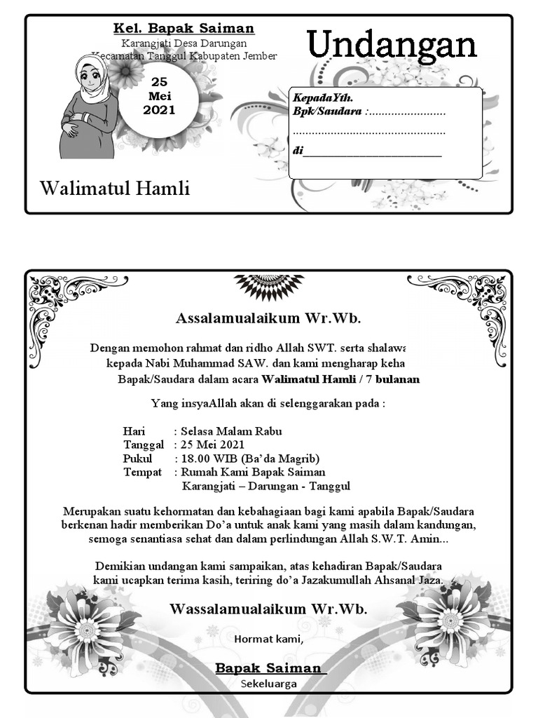 Undangan Walimatul Tasmiyah Pdf