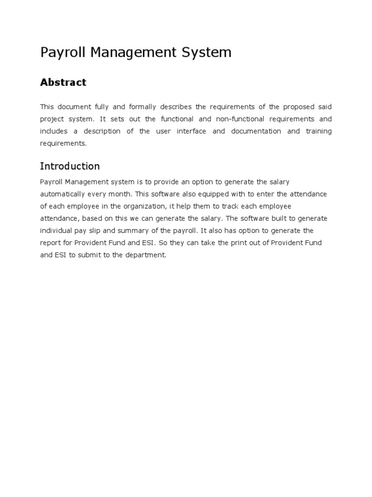 Payroll Management System Overview | PDF | Payroll | Software