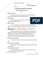 Economics Analysis For Business Unit 1 2marks