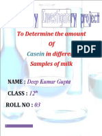 to determine the amount of casine in different types of milk