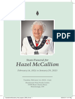 Hazel McCallion's Funeral Program