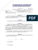 Acordo de Cessação Do Contrato de Trabalho