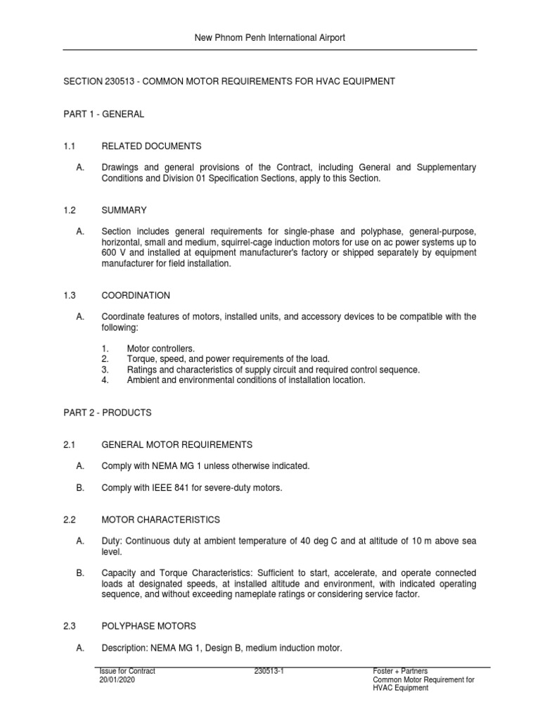 Common Motor Requirement For PDF Electric Motor Electrical Components