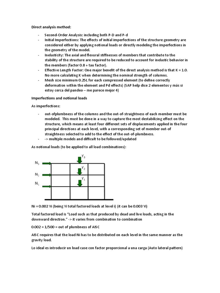 Direct Analysis Scheme Pdf Building Engineering Mechanics