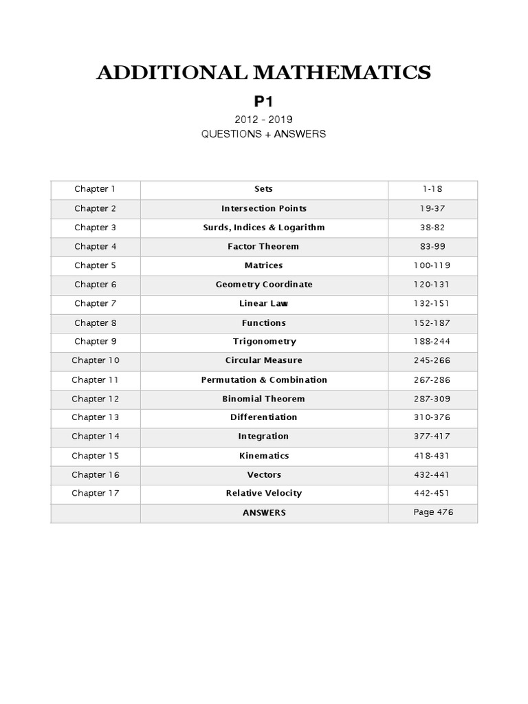 Igcse 2012 2019 add math paper 1 question pdf mathematics linear